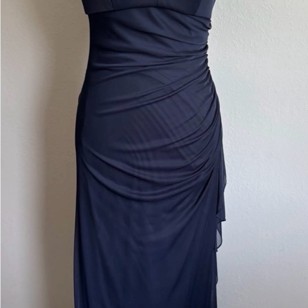 Betsy & Adam Strapless Navy Dress